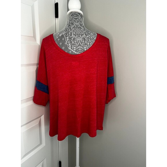 Texas Rangers Crop Top Tee One Shoulder size 2X Womens Baseball Top New Era - Picture 6 of 7